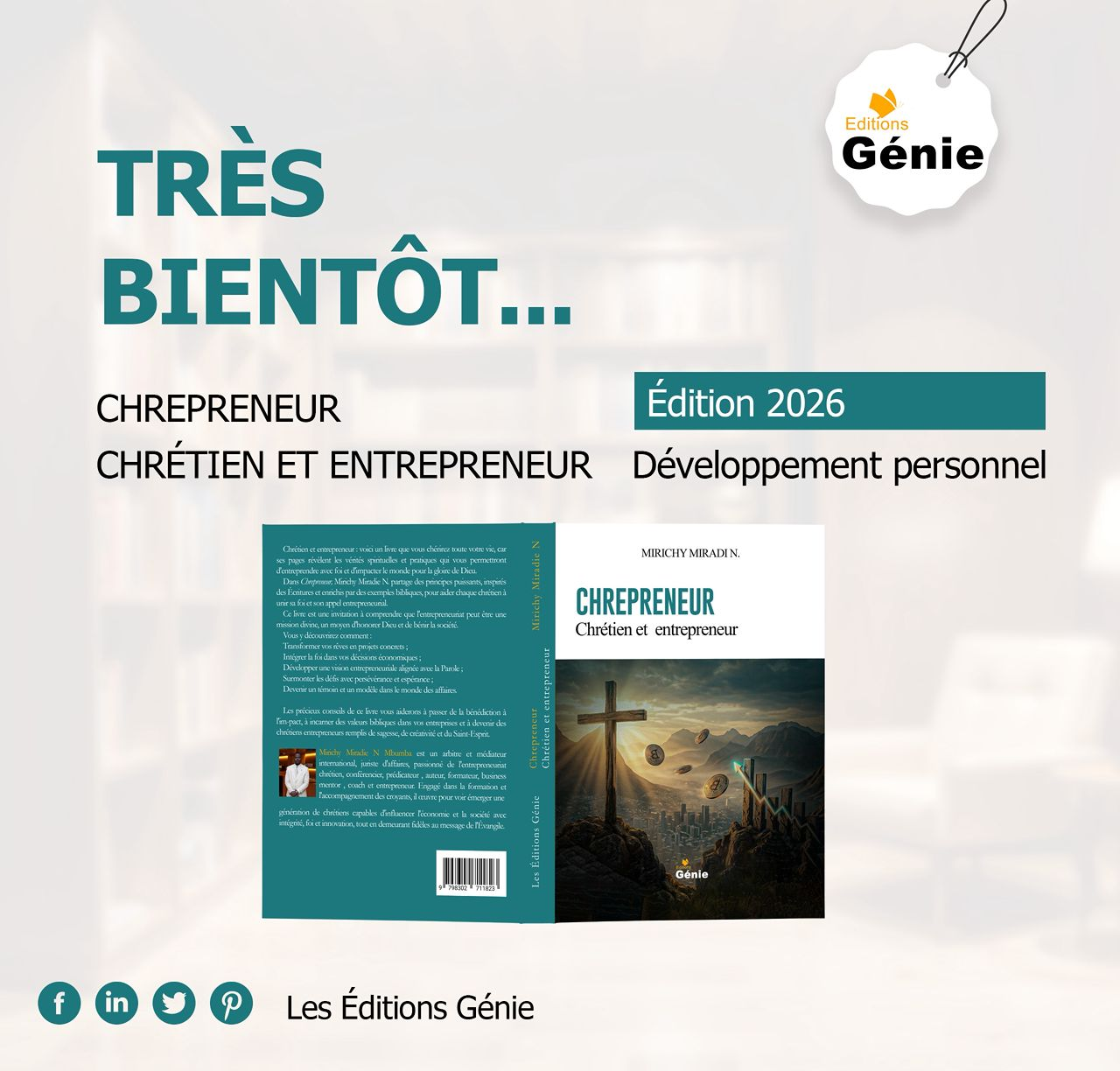 Affiche du livre CHREPRENEUR – Chrétien et entrepreneur, Édition 2026 – Très bientôt